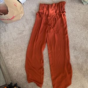 Rust Orange High-Waisted BusinessPants